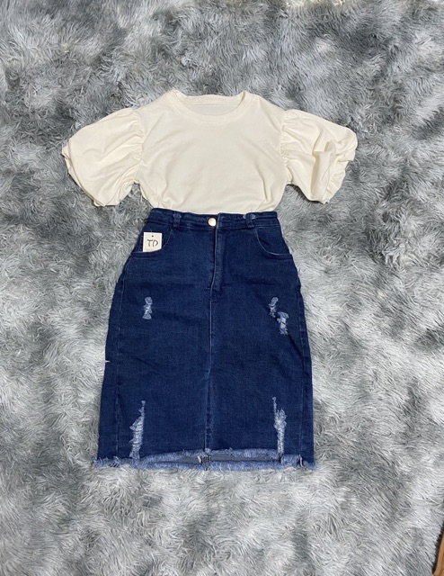 Áo croptop tay phồng