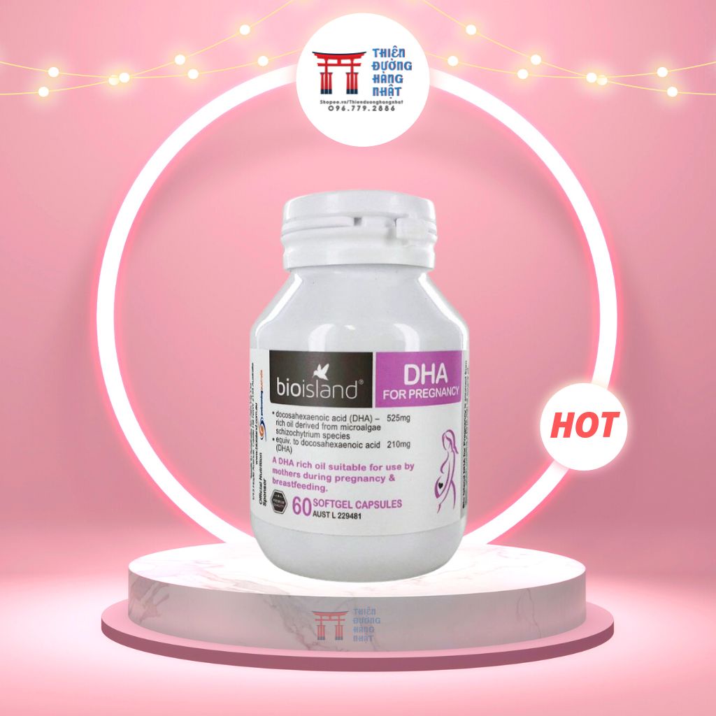Vitamin DHA Bio Island Cho BÀ BẦU 60 Viên - Úc Date 11/2025] Mẫu Mới