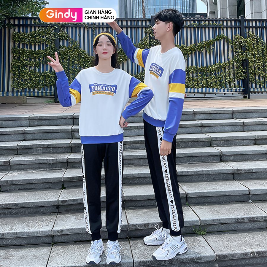 Áo hoodie cặp đôi áo sweater nỉ da cá  nam nữ GINDY basic dài tay forrm rộng thời trang thu đông A10106