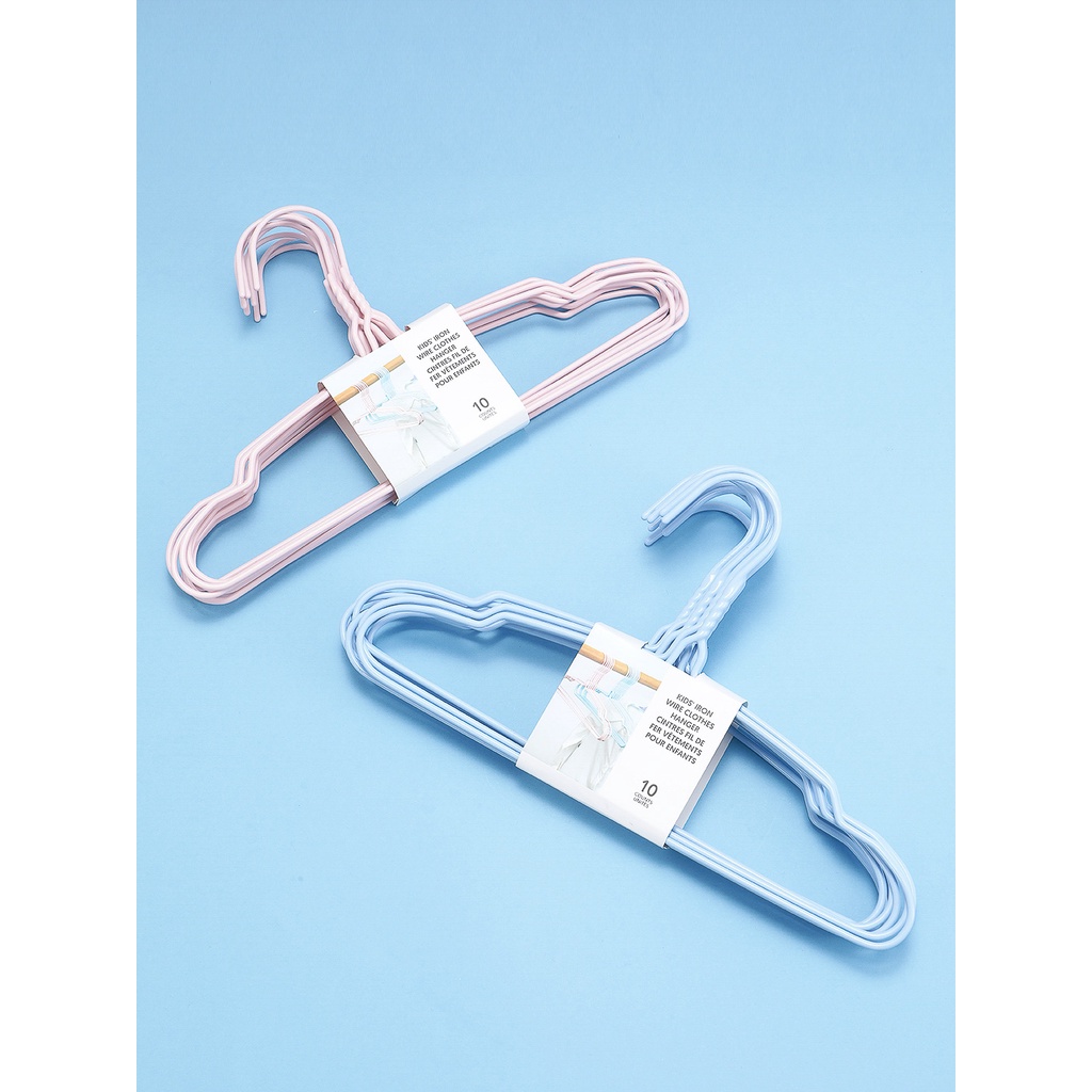 Combo 10 móc sắt treo quần áo trẻ em Miniso chắc chắn tiện lợi
