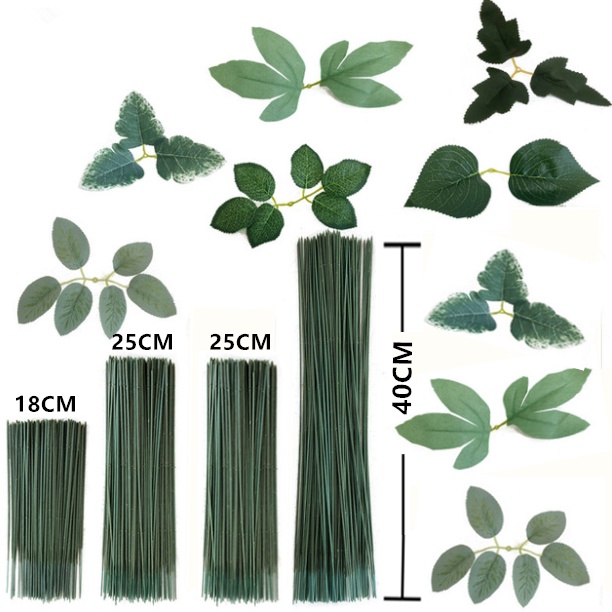 10 Cành Hoa Hồng Giả 3 Kích Cỡ