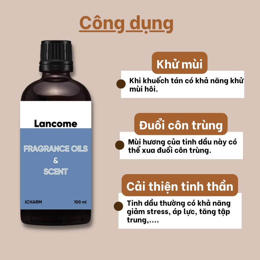 Tinh dầu nước hoa xông phòng Lancome Peomis 50ml, 100ml - iCHARM