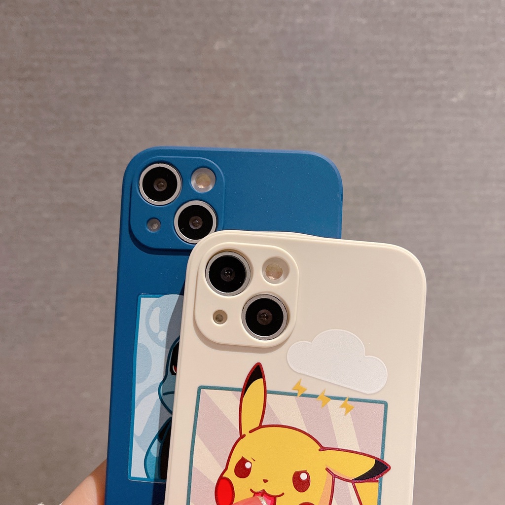Ốp Điện Thoại In Hình Pikachu Cho iPhone13Pro iP12Pro XS iPhone11 13mini 13Promax 11 12 13 7p