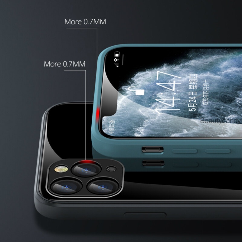 Ốp Điện Thoại Kính Cường Lực Cạnh Vuông Chống Va Đập Cho IPhone 13 12 11 Pro MAX X XS MAX XR 7 8 Plus