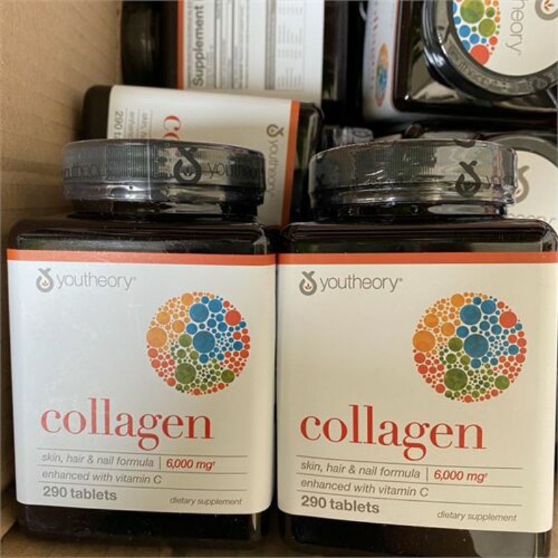 Collagen Youtheory - 290 Viên uống Collagen cho da, móng, tóc – Chống lão hóa giảm chảy xệ da