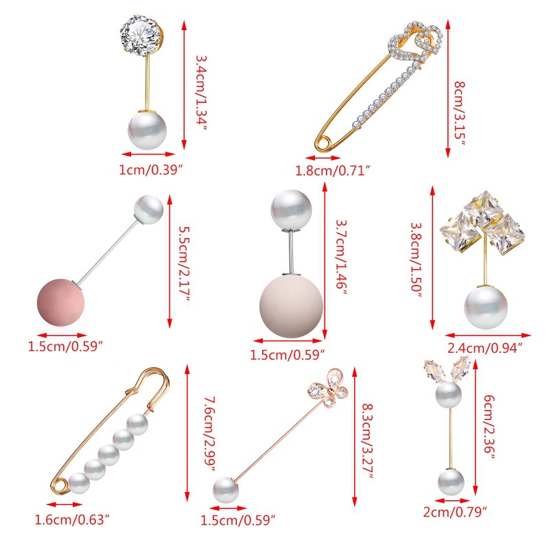 Bộ 3 ghim cài áo đính ngọc trai nhân tạo thời trang dành cho nữ