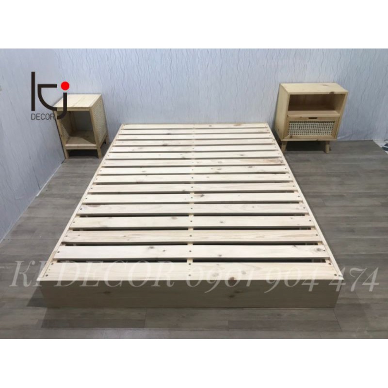 [KID115] - GIƯỜNG HỘP GỖ THÔNG 1.2*2M VÀ 1.4*2M