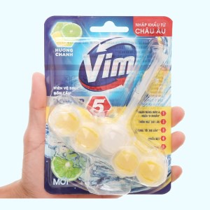 Viên Tẩy Bồn Cầu Vim Power 5 Hương Trà Xanh Chanh Vàng 55G Sạch Khuẩn Thơm Mát