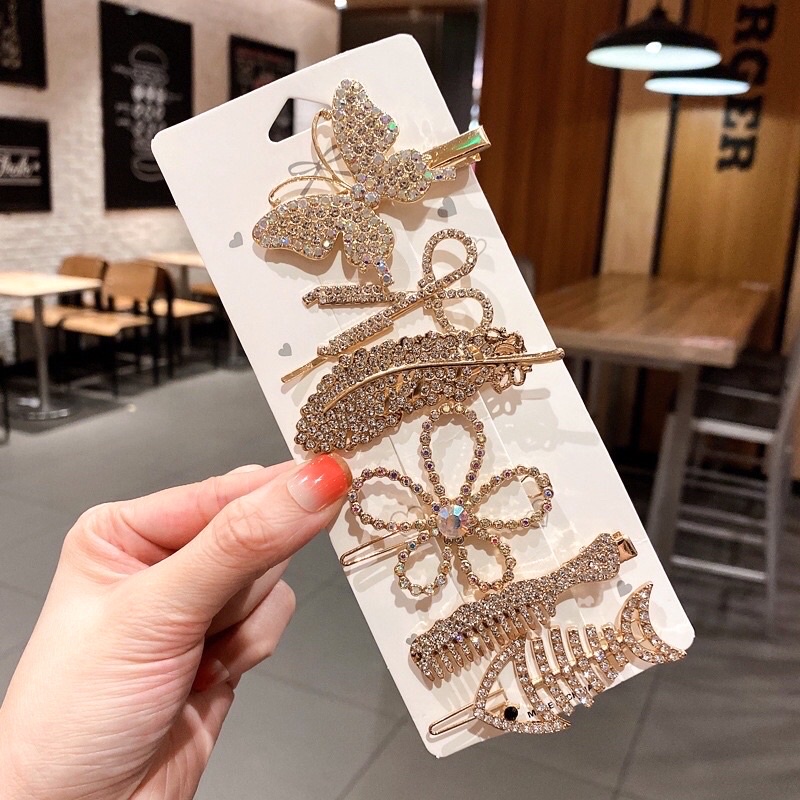 Set 6 kẹp đính đá