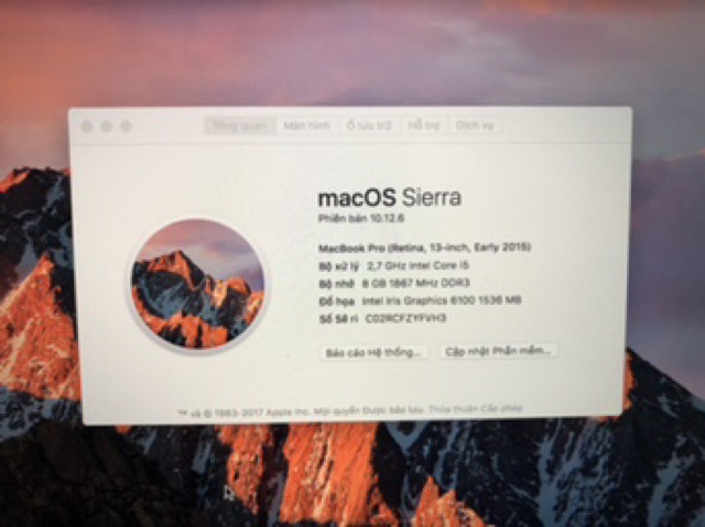 Macbook Pro Retina MF839 (13.3 inch, Early 2015) Core i5 RAM 8GB SSD 128GB