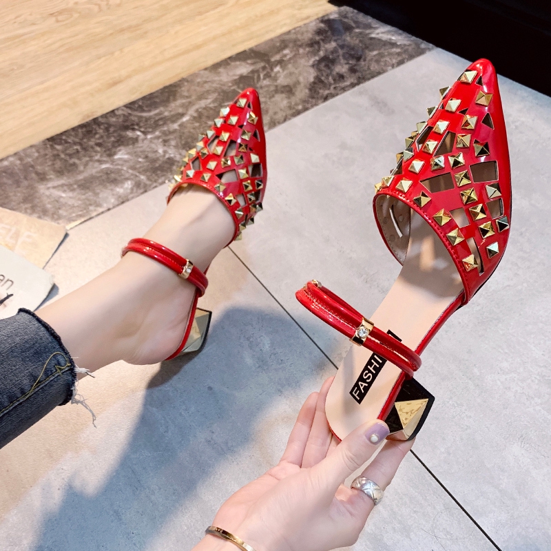 Giày cao gót đính đá thời trang Hàn Quốc sang trọng cho nữ