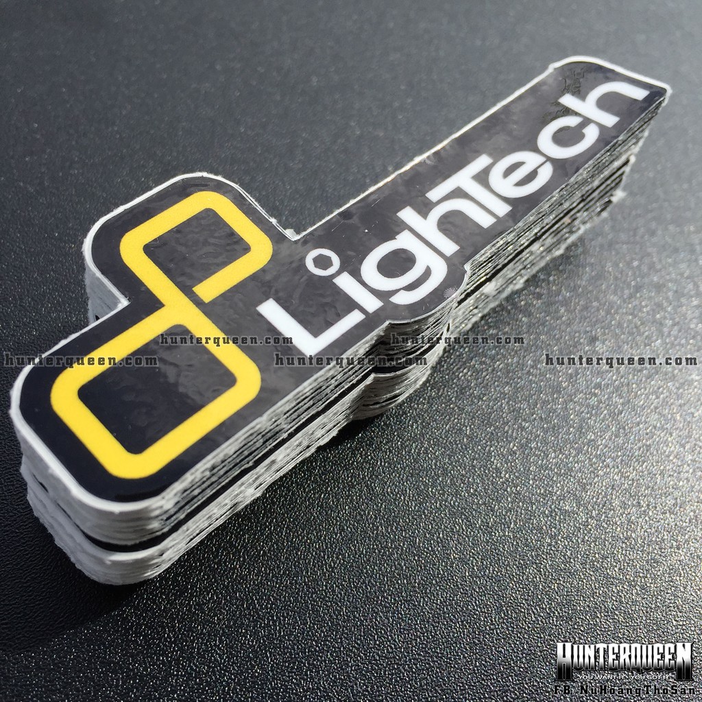 LighTech[9.3x3.3cm] decal cao cấp chống nước, sắc nét, bền màu, dính chặt. Hình dán logo trang trí mọi nơi