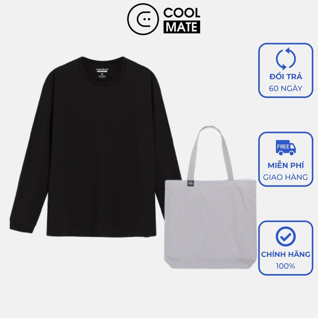 Áo dài tay Cotton Compact và Túi Tote Clean Bag Coolmate (bất kì)