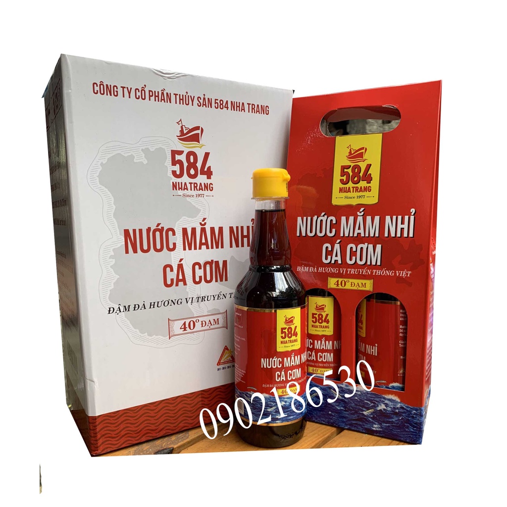 Nước mắm 584 Nha Trang 40 độ đạm chai nhựa 500ml thơm ngon, hậu vị sâu (mẫu mã mới)