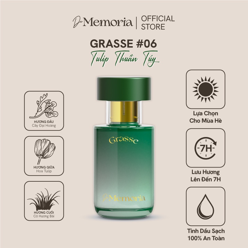 Nước hoa Nữ De Memoria Đáng Yêu, Tulip thuần túy (30ml) - Grasse 06 BST Ký Ức Đầu Tiên