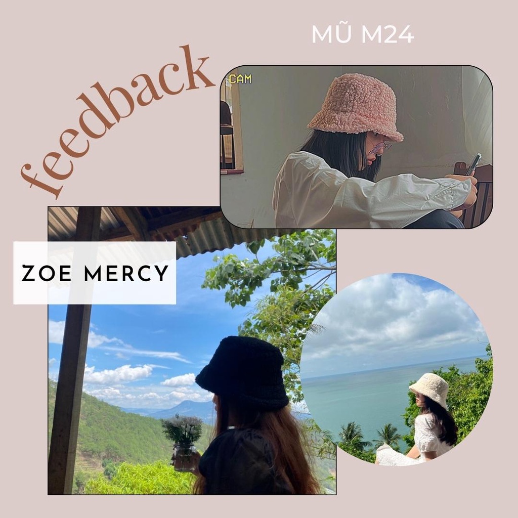 [SẴN]-☘ Mũ nón bucket lông cừu Ulzzang (M24)