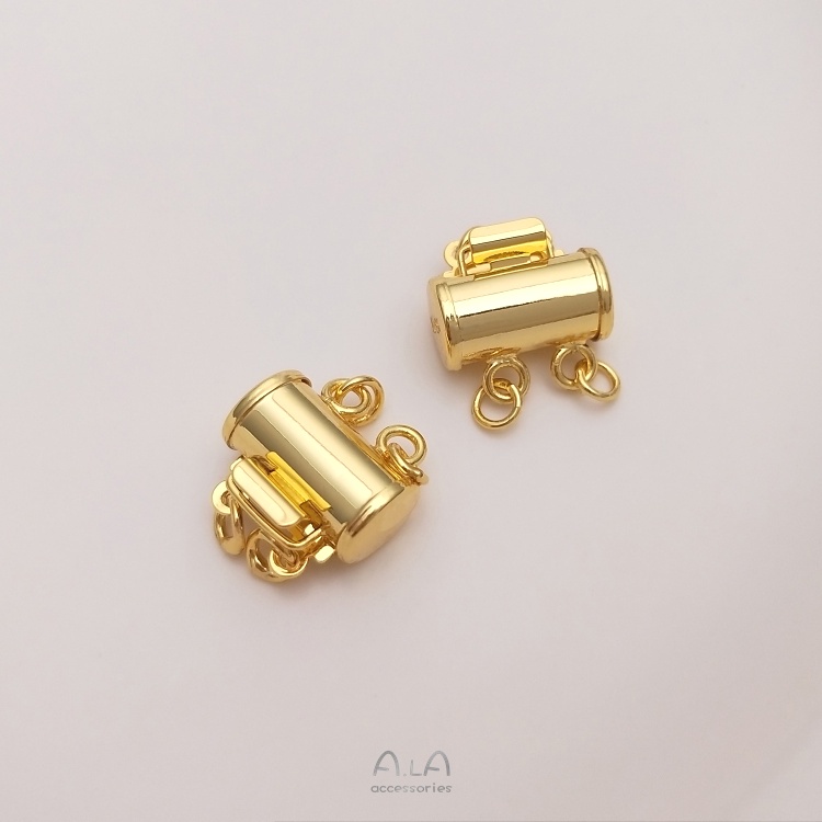 Khóa Ống Dài Mạ Vàng Hồng 18K Nhiều Khóa diy Làm Vòng Cổ