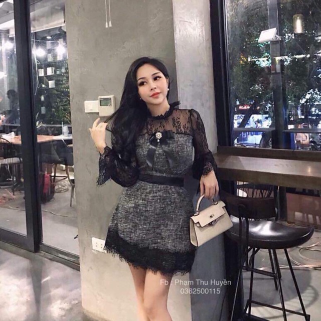 Set dạ kèm tag nơ