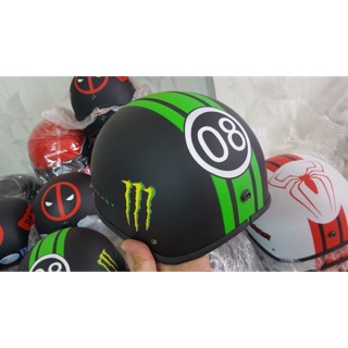 Combo nón Monster 1/2 kèm kính uv400
