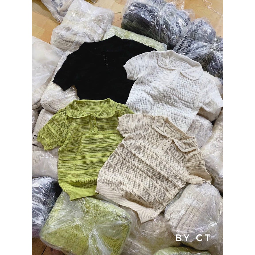 ÁO len lỗ bo tay 4 màu hót