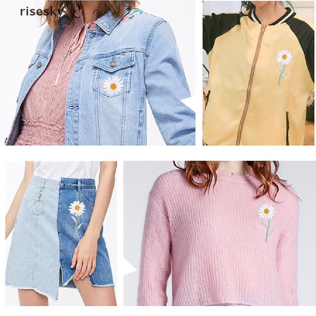 Sticker Ủi Thêu Hình Hoa Cúc Xinh Xắn ♨Trên đó