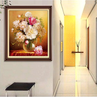 Tranh ĐÍnh Đá Bình Hoa Khoe Sắc KT:50x60cm