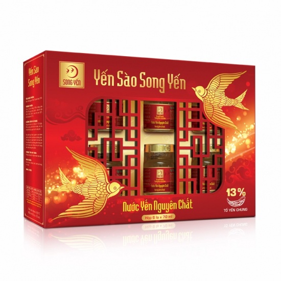 Nước yến nguyên chất Song yến 6 lọ x 70ml ( tặng kèm 2 lọ)