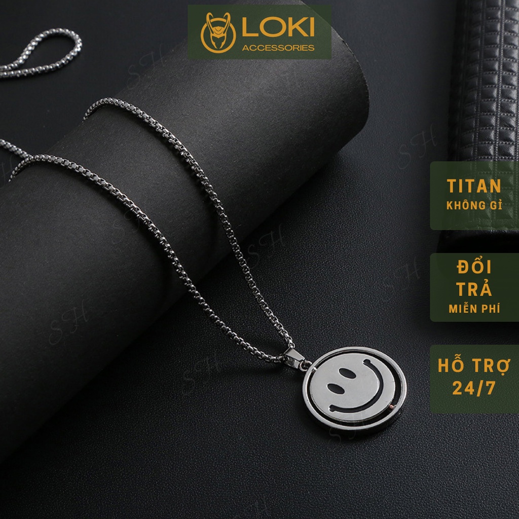 Dây Chuyền Thời Trang Unisex ICON Hai Mặt Buồn Vui Basic Loki Accessories Màu Bạc Vòng Cổ Chất Liệu Inox Không Gỉ- ICON
