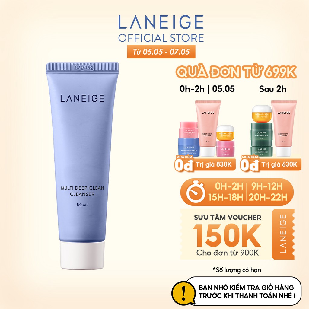 Sữa Rửa Mặt Laneige Multi Deep Clean Cleanser 150ml