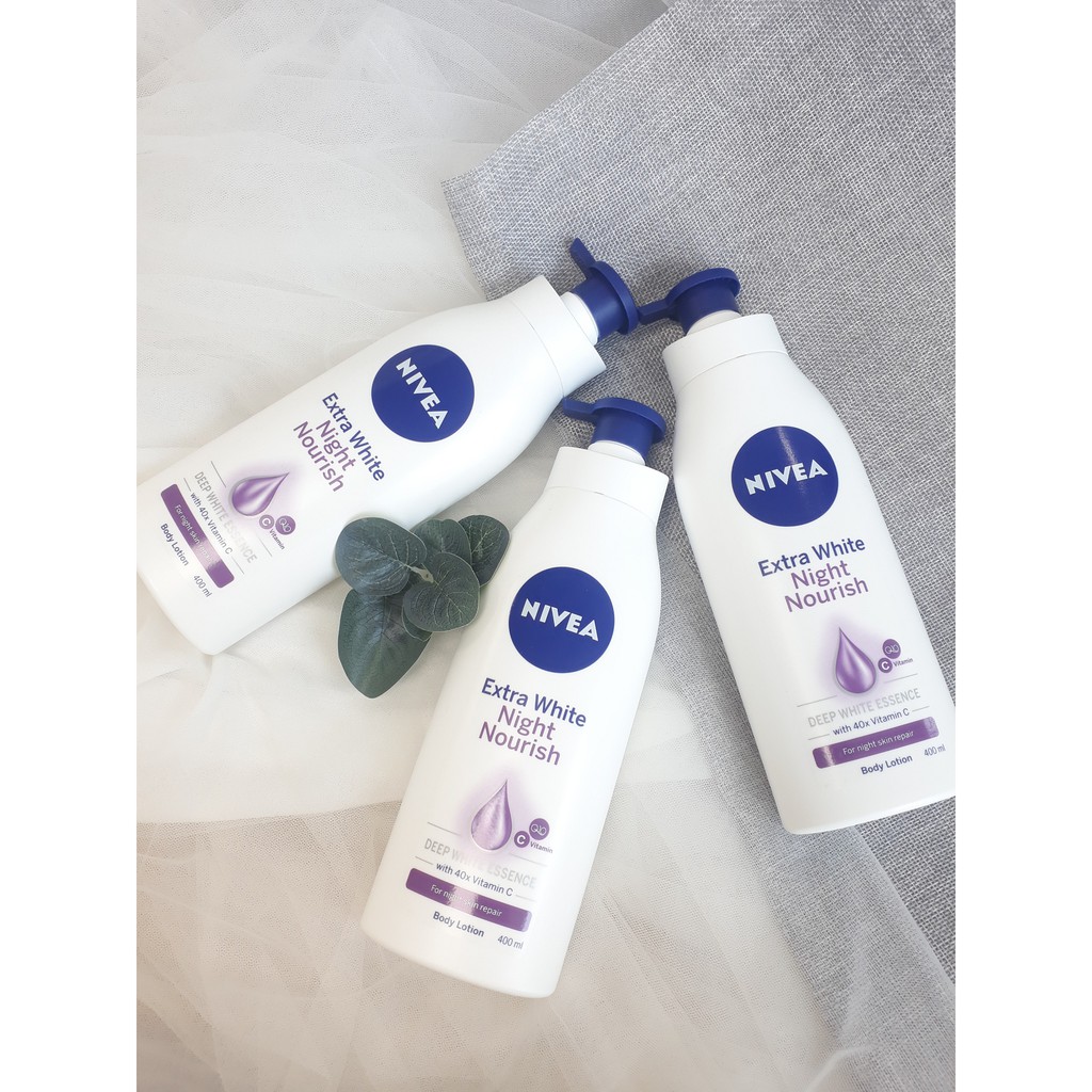 Sữa dưỡng thể trắng da ban đêm Nivea Extra White Night Nourish Body Lotion 400ml/ Kem dưỡng body