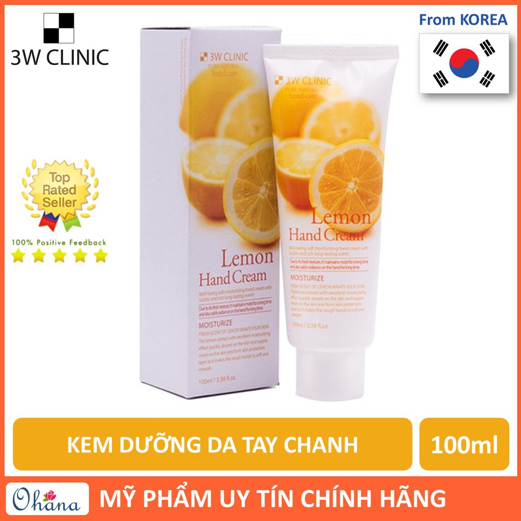 Kem Dưỡng Da Tay Chanh 3W Clinic Lemon Hand Cream 100ml | BigBuy360 - bigbuy360.vn