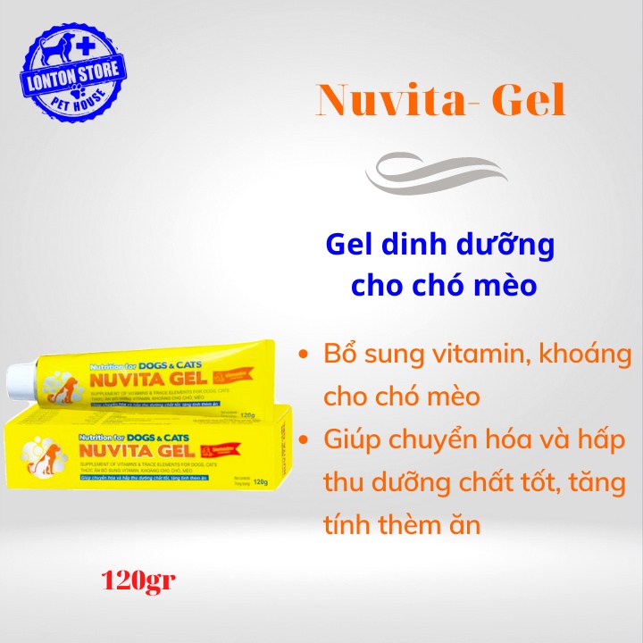 VEMEDIM Nuvita Gel - Gel Dinh Dưỡng Thức Ăn Bổ Sung Vitamin, Khoáng Cho Chó, Mèo  - Lonton Store