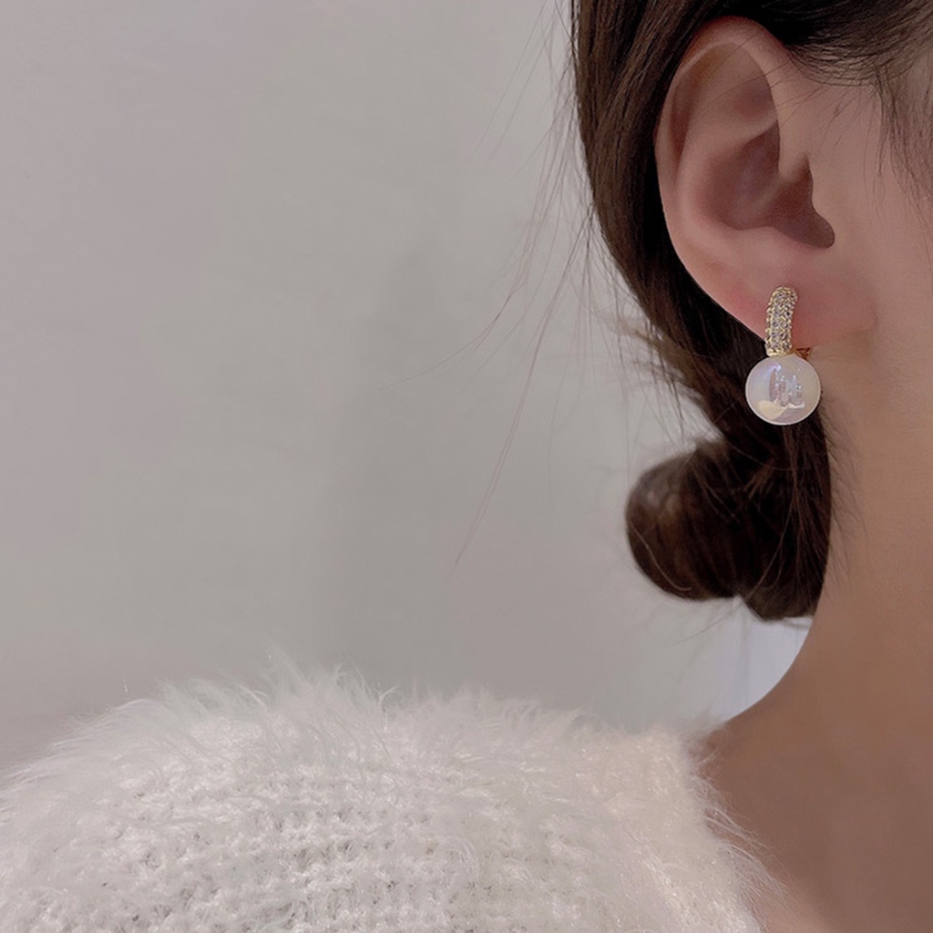 Ở stcok| 1 Đôi Bông Tai Nữ Đính Ngọc Trai Nhân Tạo Lấp Lánh