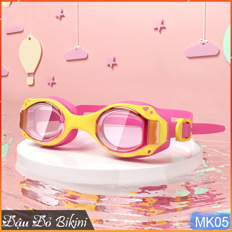Kính bơi cho bé phối màu rực rỡ, chống vào nước và đọng hơi , đệm mềm dễ chịu cho mắt, dây điều chỉnh | MK05
