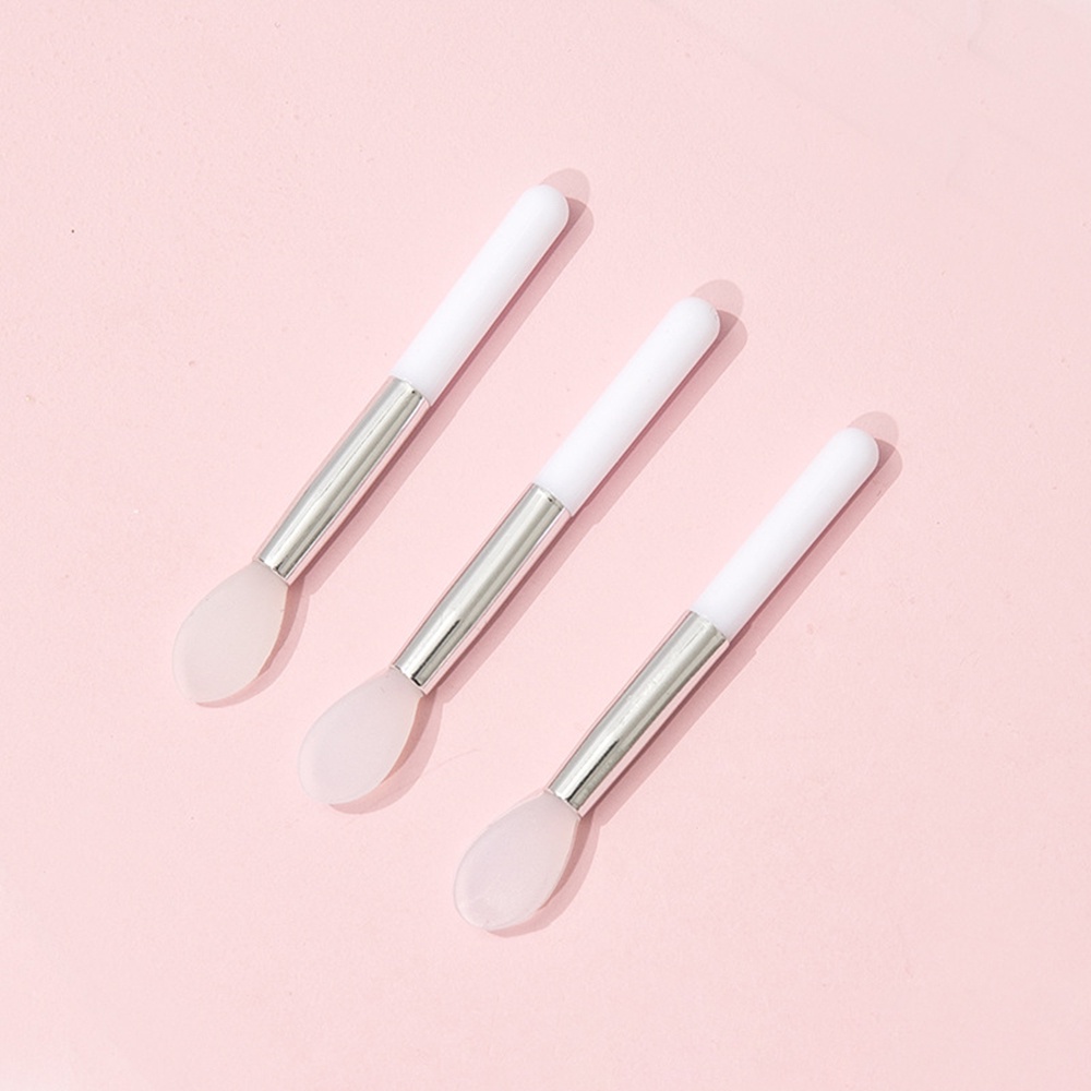 Set 5 Cọ Son Môi Tay Cầm Bằng Silicon Màu Trắng Cho Nữ