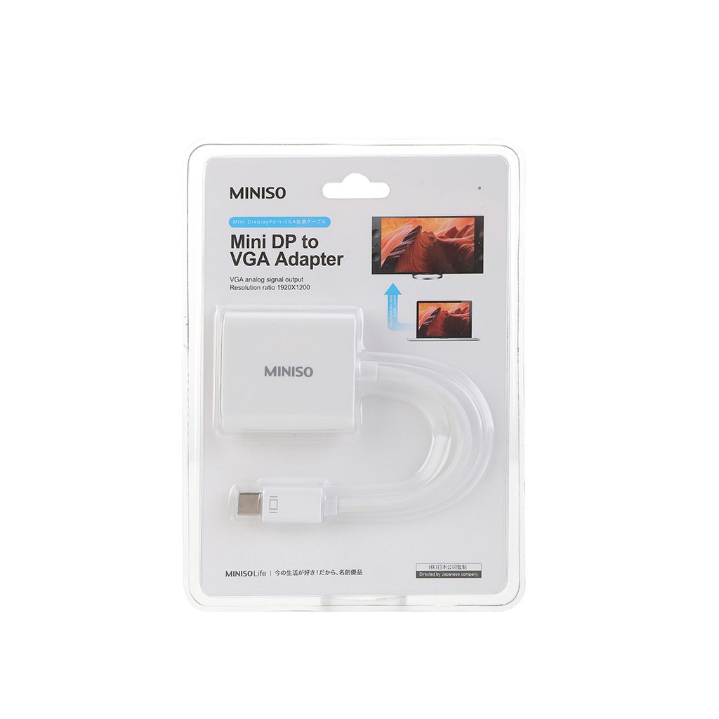 Cáp chuyển đổi mini DP sang VGA Miniso - Hàng chính hãng