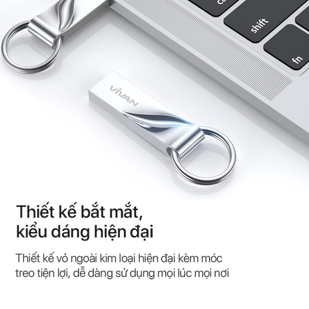 Thiết Bị Lưu Trữ USB 2.0  3.0 16GB/32GB VIVAN VF316/332/364 Flash Drive Đầu Kim Loại Siêu Nhẹ