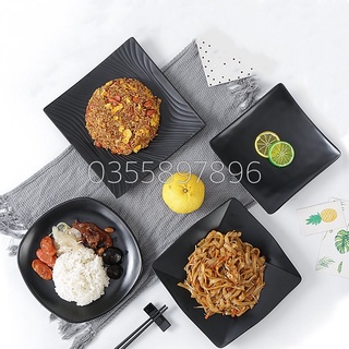 Đĩa Vuông Cong 25cm