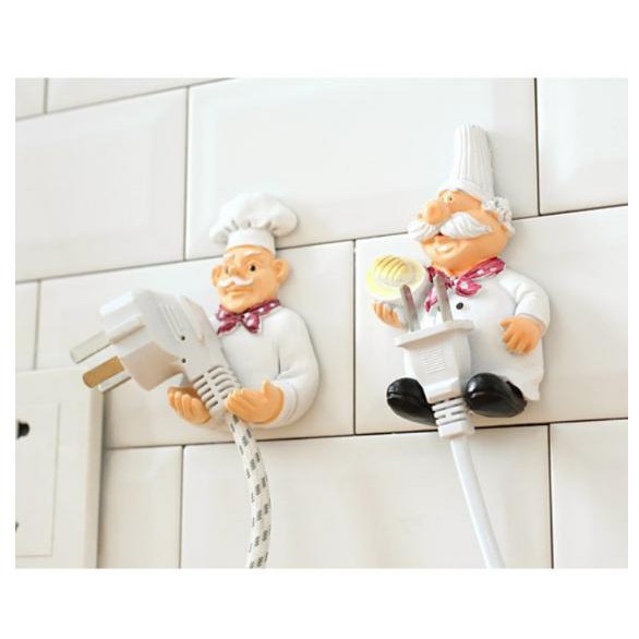 Móc Ông Đầu Bếp Tay Chân - Móc Treo Dây Điện ( Có Keo,Giao Hình Ngẫu Nhiên)
