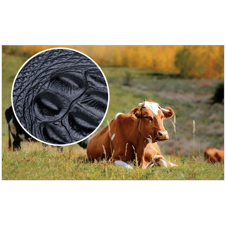 Ví da nam, Bóp Nam da bò thật dáng đứng nhỏ gọn dập vân cá sấu, ví da nam bền đẹp phong cách - Bảo hành 2 năm