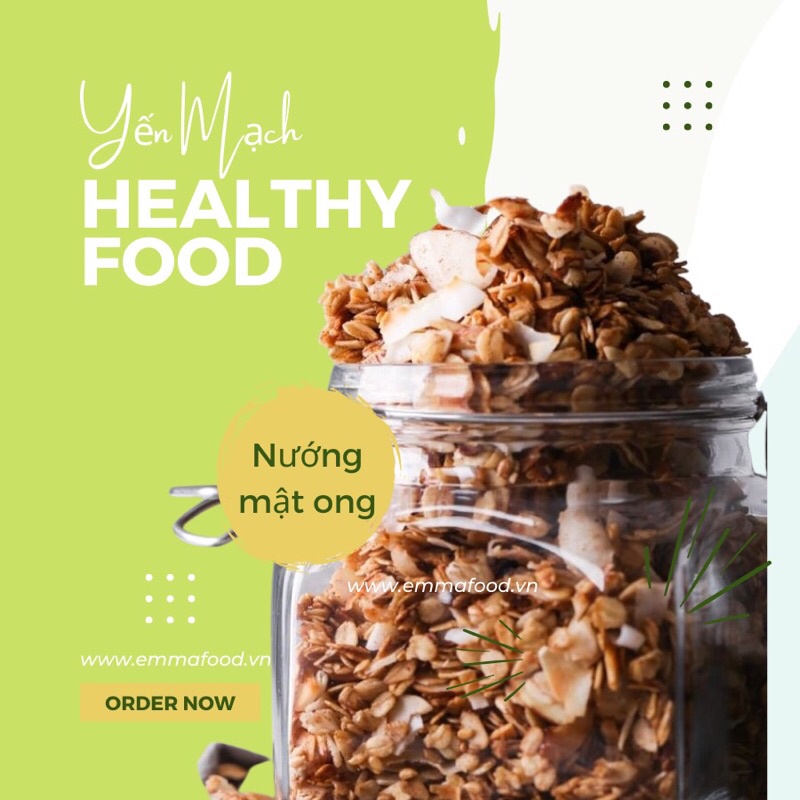 250G Yến Mạch Nguyên Cám Nướng Mật Ong By EMMA Food - Ăn Kiêng Healthy Đẹp Da Đẹp Dáng