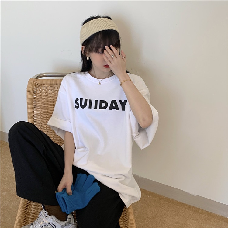 Áo Thun Nữ Ngắn Tay In Chữ Thời Trang Hàn Quốc Mới