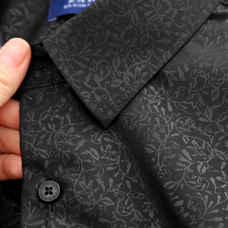 [SALE KHỦNG] SƠ MI Z.RA CÔNG SỞ NAM COTTON HOẠ TIẾT CHÌM HAI MÀU ĐEN TRẮNG BASIC | BigBuy360 - bigbuy360.vn