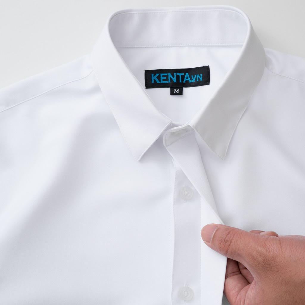 Áo sơ mi tay dài KENTA nam trắng, giấu nút SMD0081