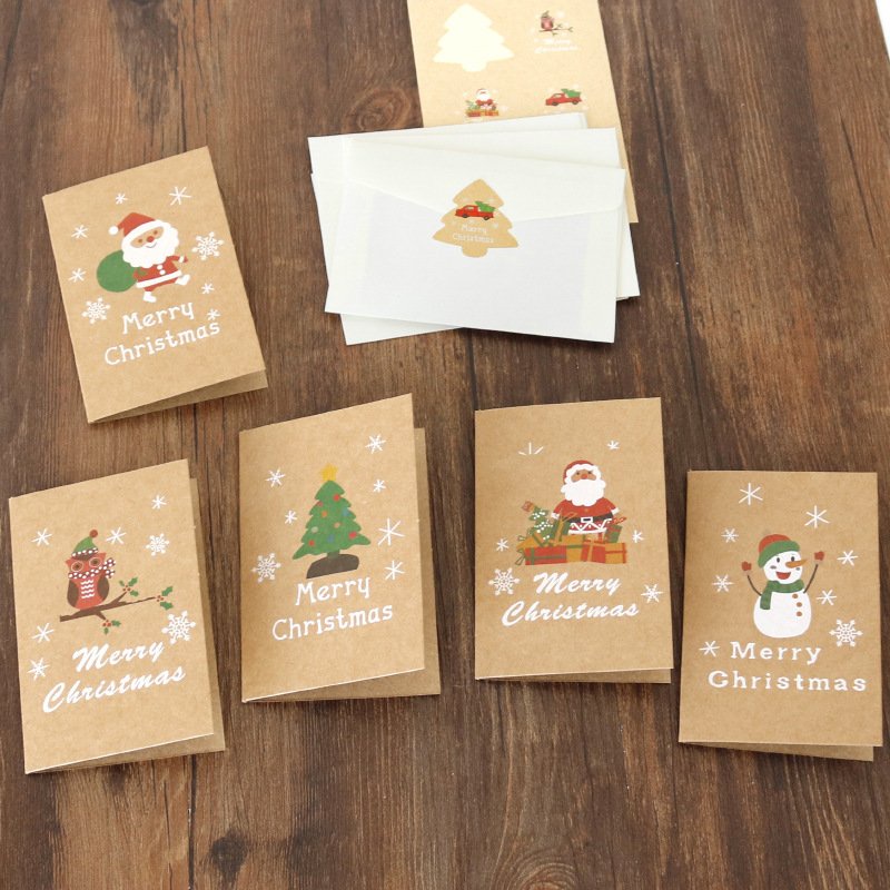 THIỆP VÀ STICKER GIẤY KRAFT VINTAGE CHỦ ĐỀ NOEL, GIÁNG SINH