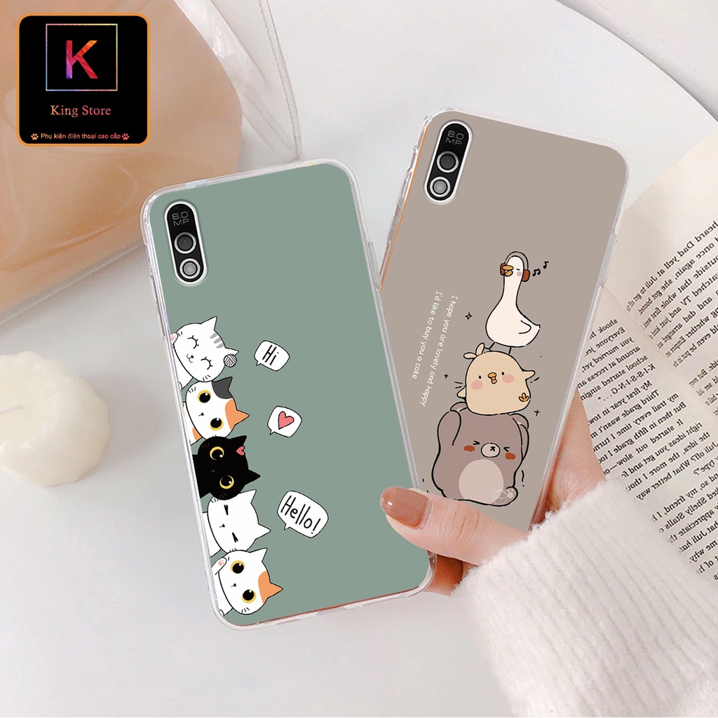 Ốp Lưng Vsmart Bee 3 - Vsmart Bee in hình Cat&amp;Bear đáng yêu - Chất liệu Silicon siêu bền, bảo vệ máy