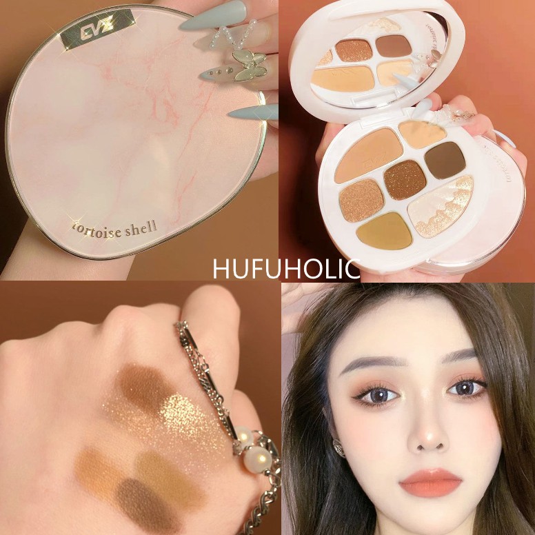 Bảng phấn mắt CVZ Eight Colors Eyeshadow Palette Shell Plate 8 màu kèm highlight phấn má CVZZ06 | BigBuy360 - bigbuy360.vn