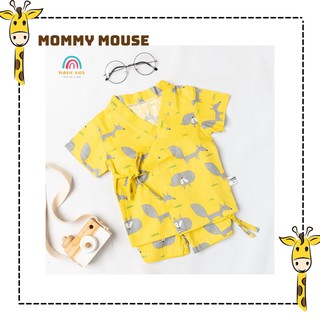 Bộ ngủ Pyjama cộc tay họa tiết hoạt hình, đồ bộ Yukata dễ thương cho bé
