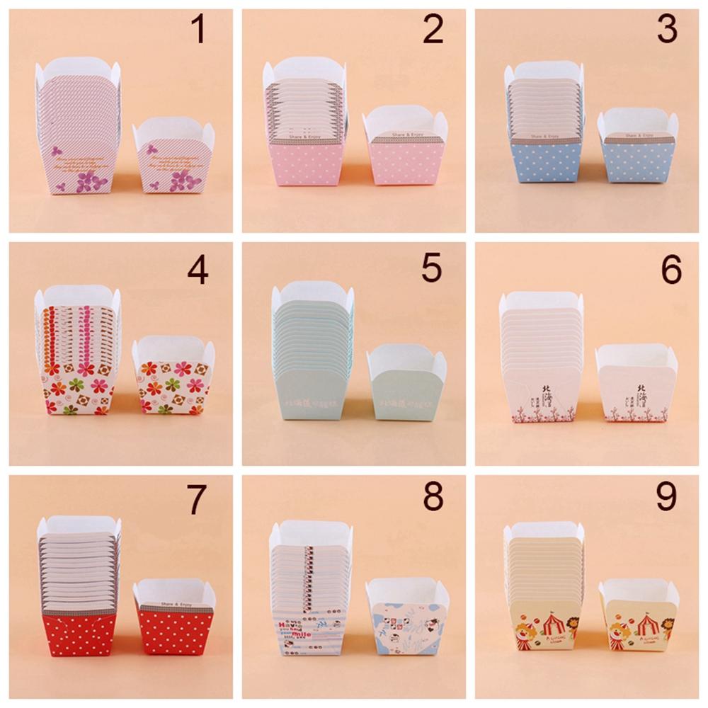 AUGUSTINA Set 100 Cốc Giấy Làm Bánh Cupcake / Muffin Dùng Một Lần