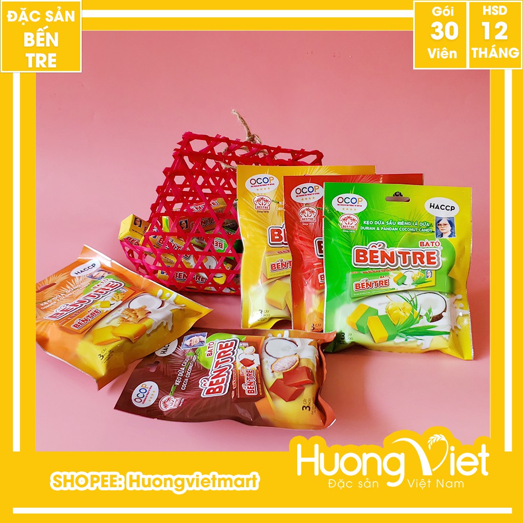 Kẹo dừa Bến Tre cao cấp gia truyền thương hiệu HAI TỎ 150g